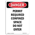 Signmission OSHA Danger Sign, Permit Required Confined Space, 5in X 3.5in Decal, 3.5" W, 5" H, Portrait OS-DS-D-35-V-2157
